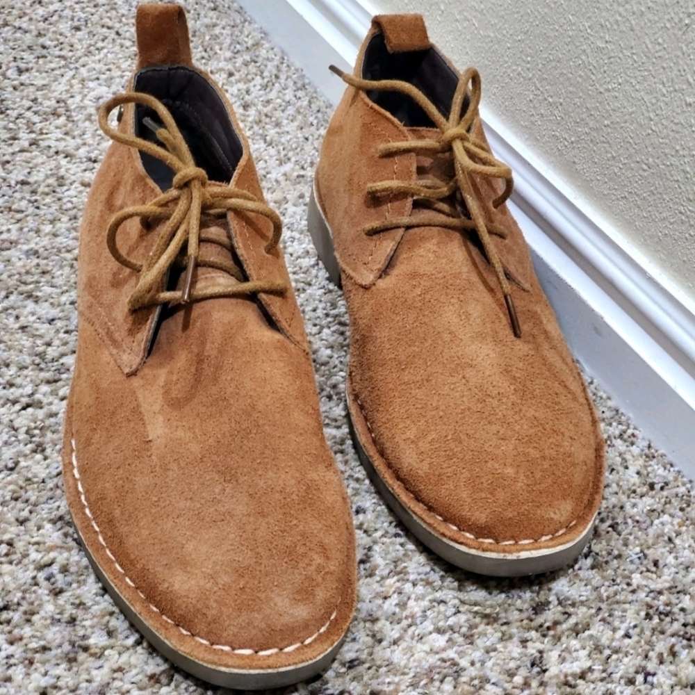 Golaiman Suede Desert Boots Size 10 Brown Lace-Up Casual Chukka  New